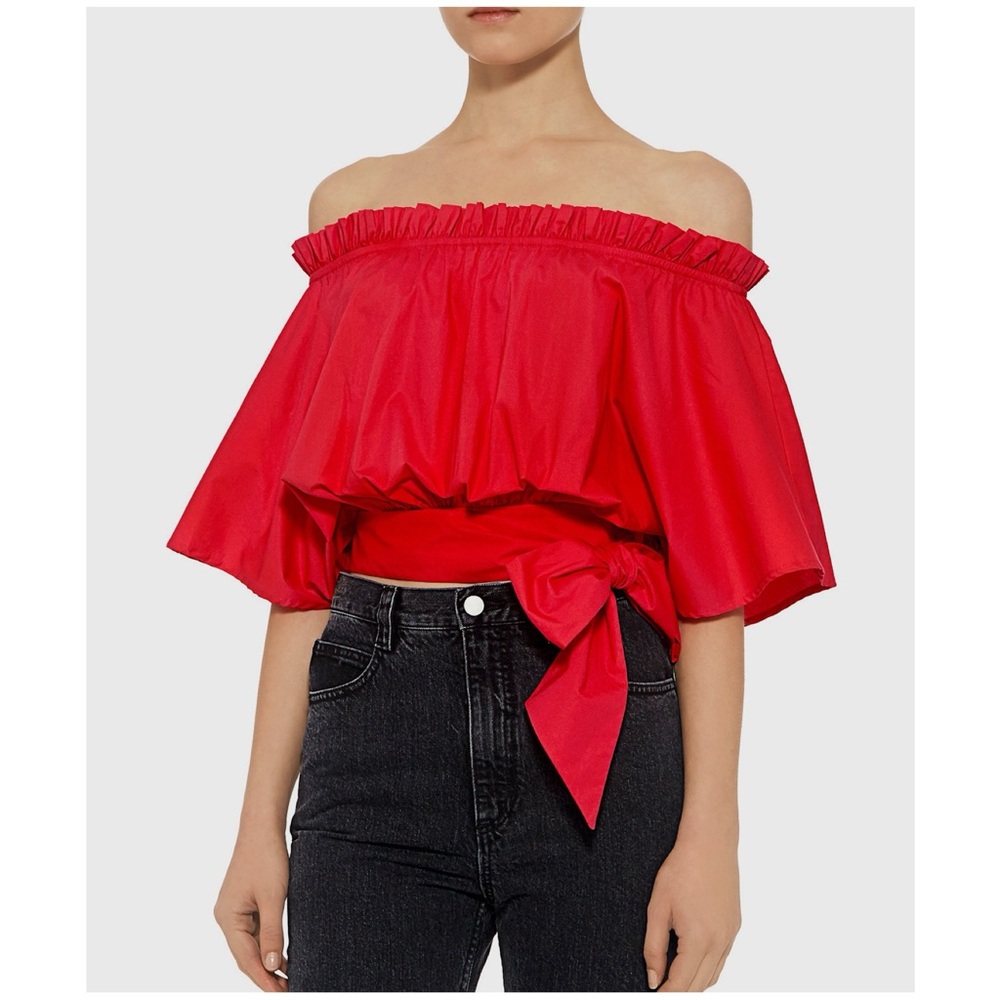 SALONI Red Off-Shoulder Top
